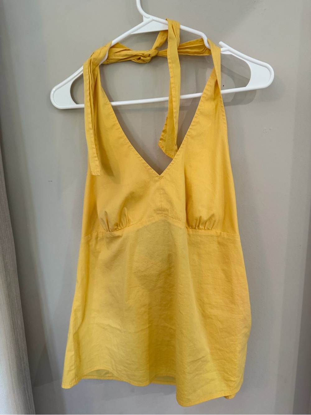 LOFT Yellow Halter V-Neck Tank Top